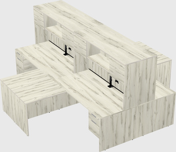 Quad l-shaped office desks