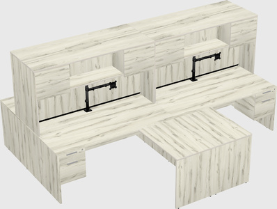 Quad l-shaped office desks