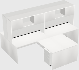 Quad l-shaped office desks