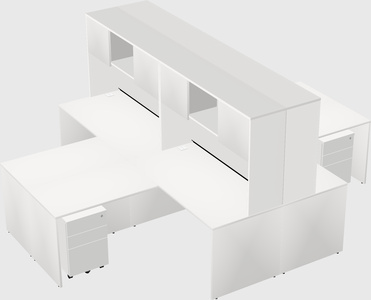 Quad l-shaped office desks