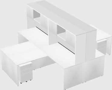 Quad l-shaped office desks