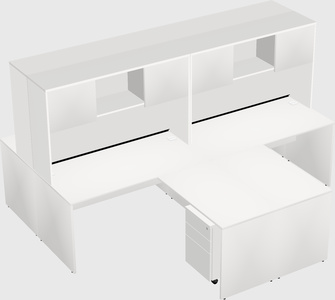 Quad l-shaped office desks