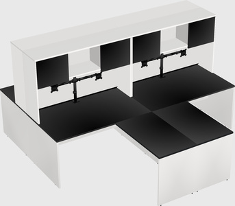 Quad l-shaped office desks