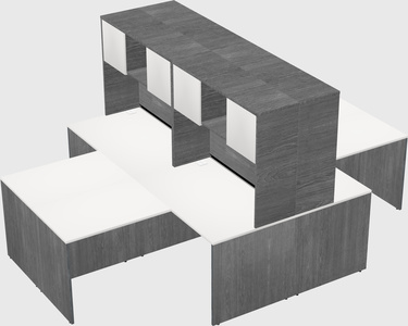 Quad l-shaped office desks