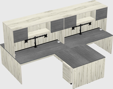 Quad l-shaped office desks