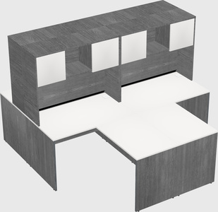 Quad l-shaped office desks