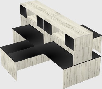 Quad l-shaped office desks