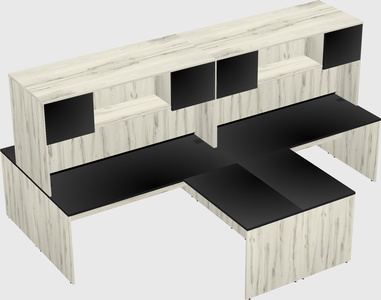 Quad l-shaped office desks
