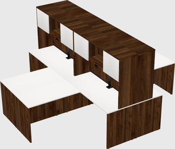 Quad l-shaped office desks