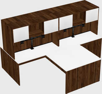 Quad l-shaped office desks
