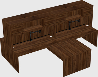 Quad l-shaped office desks