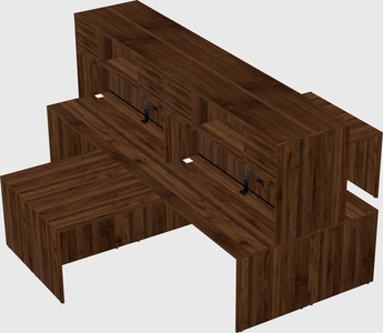 Quad l-shaped office desks