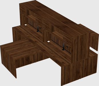 Quad l-shaped office desks