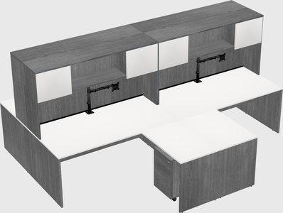 Quad l-shaped office desks
