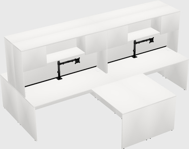 Quad l-shaped office desks