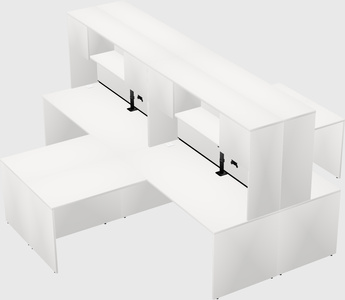 Quad l-shaped office desks