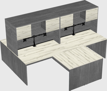 Quad l-shaped office desks