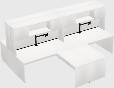Quad l-shaped office desks