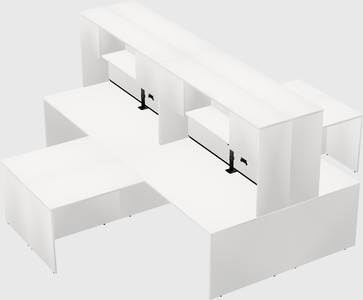 Quad l-shaped office desks