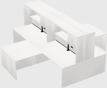 Quad l-shaped office desks
