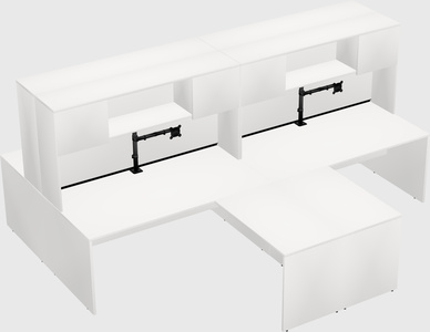 Quad l-shaped office desks