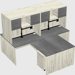 Quad l-shaped office desks