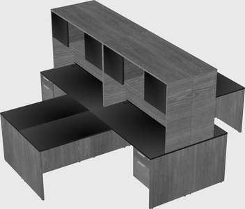 Quad l-shaped office desks