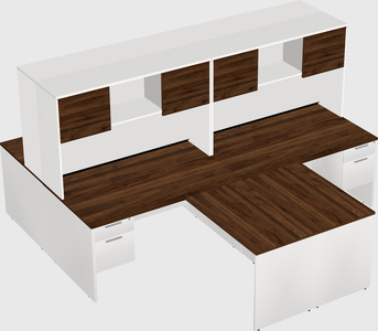 Quad l-shaped office desks