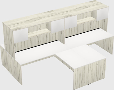 Quad l-shaped office desks