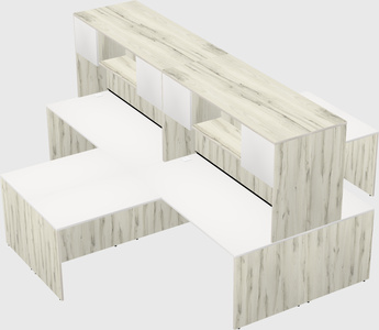 Quad l-shaped office desks