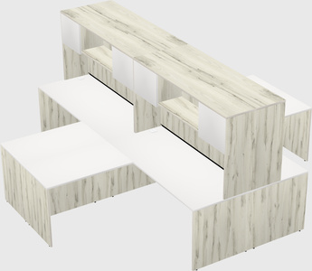 Quad l-shaped office desks