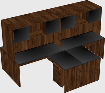 Quad l-shaped office desks