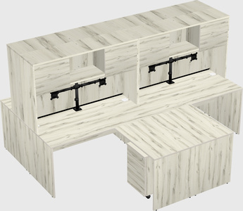 Quad l-shaped office desks