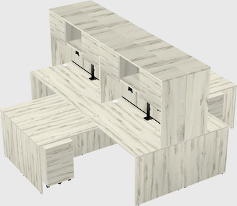 Quad l-shaped office desks