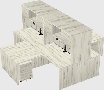 Quad l-shaped office desks