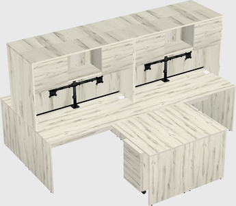 Quad l-shaped office desks