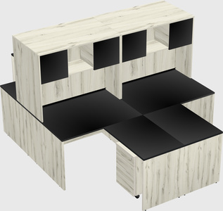 Quad l-shaped office desks