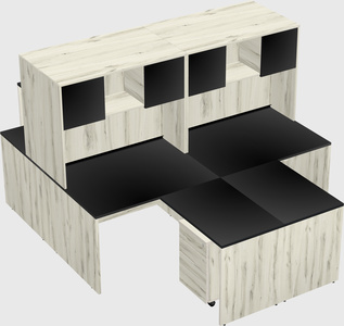 Quad l-shaped office desks