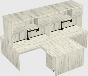 Quad l-shaped office desks