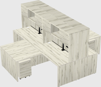 Quad l-shaped office desks