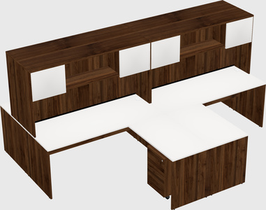 Quad l-shaped office desks