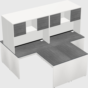 Quad l-shaped office desks