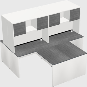 Quad l-shaped office desks