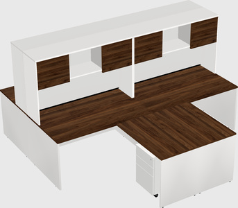 Quad l-shaped office desks