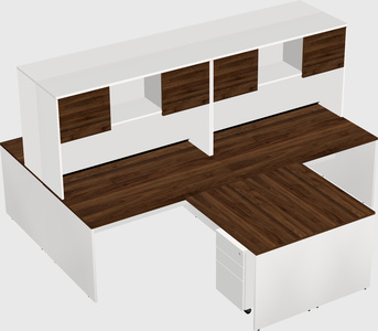 Quad l-shaped office desks
