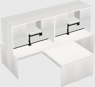 Quad l-shaped office desks