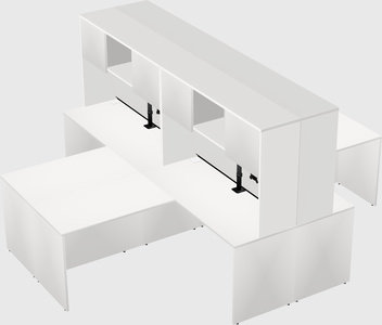 Quad l-shaped office desks