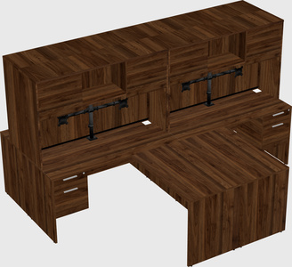Quad l-shaped office desks