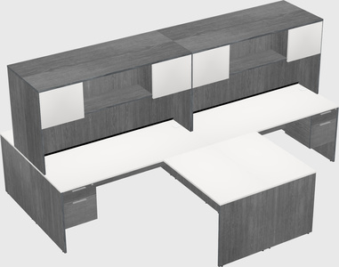 Quad l-shaped office desks