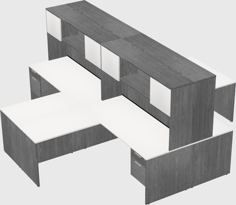Quad l-shaped office desks